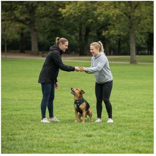 Collie in a family setting