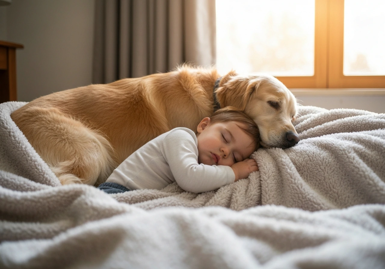 Collie in a family setting